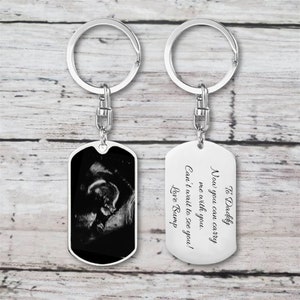 Pour papa maintenant, vous pouvez me porter aussi avec impatience de vous rencontrer papa porte-clés pour nouveau papa, porte-clés sonogramme personnalisé fête des pères pour mari