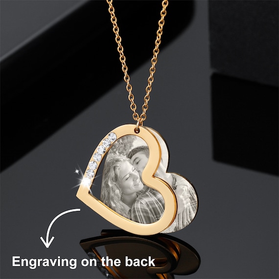 Collier Photo Personnalisable Avec Projection - Médaillon Pour Insérer Une Photo - Cadeau Commémoratif Femme, épouse, Amie