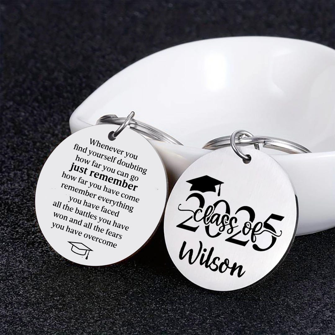 Personalized Grad Photo Keychain, Class Of 2025 Keychain, Custom
