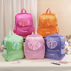 Personalisierte Mädchen Rucksack, benutzerdefinierte Name Kinderschultasche, personalisierte Rucksack, Kinderwagentaschen, Schulanfang, Kindertaschen, süße Rucksäcke