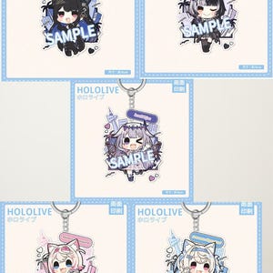 Hololive Advent Nerissa, Shiori, Bijou, Fuwamoco, Fuwawa, Mococo Acrílicos pequenos 2,5 polegadas Dupla face