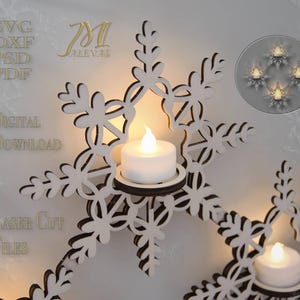 スターランタン、スノーフレーク、レーザーカットファイル、デジタルダウンロード - DXF - SVG - クリスマス冬の装飾