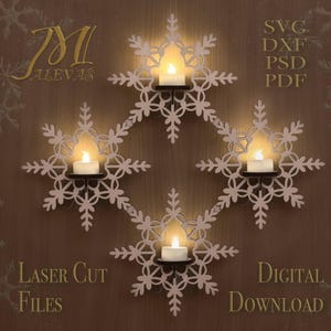 Star lantern, Snow Flake, Laser cut file, Digital Download - DXF - SVG - Christmas Winter Decoration