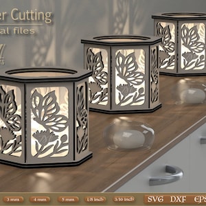 Wooden butterfly lantern laser cut, Files for wood laser cutting, Vector files