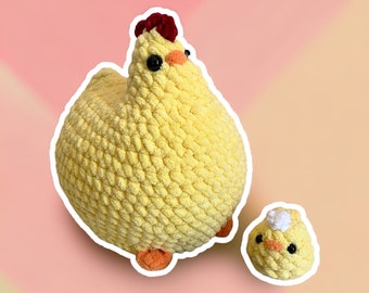 Polly & Peep easy crochet pattern instant download PDF tutorial Amigurumi hen gift chicken lover