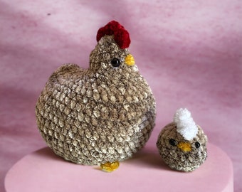 Crochet Mother Hen and Chick Amigurumi Pattern (PDF)