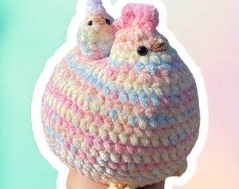 Gift for Grandchild, Crochet Hen baby chick cute unique present chicken lover