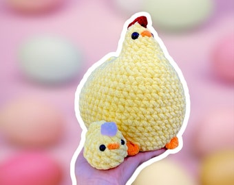 Polly & Peep easy crochet pattern instant download PDF tutorial Amigurumi Easter gift chicken hen