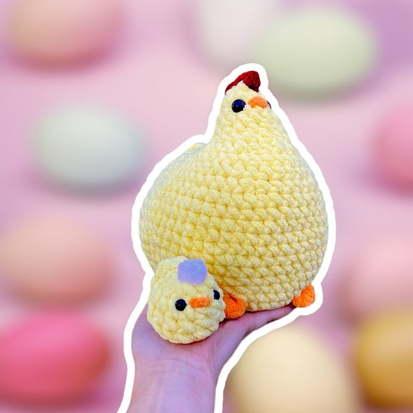 Polly & Peep easy crochet pattern instant download PDF tutorial Amigurumi Easter gift chicken hen