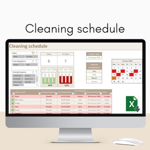 Calendrier de nettoyage modèle Excel beige