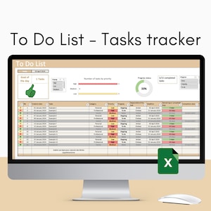 To Do List Tasks tracker beige version Excel template