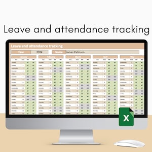 Modèle Excel beige de suivi des congés et des présences