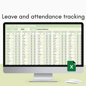 Modèle Excel vert de suivi des congés et des présences