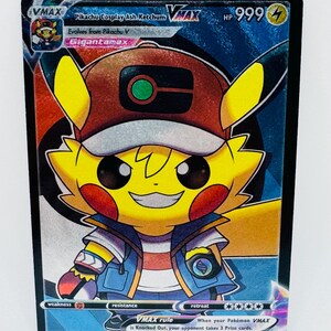 Pokémon Pikachu Anime Cosplay #33 DIY Kawaii Doujin Holo Cartão Personalizado