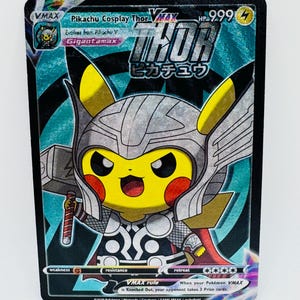 Pokémon Pikachu Anime Cosplay #2 DIY Kawaii Doujin Holo Cartão Personalizado