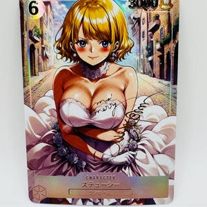 Cartão de anime faça você mesmo One Piece Goddess Stussy especial de casamento Doujin Kawai