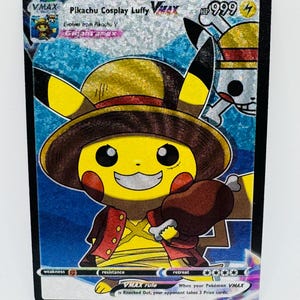Pokémon Pikachu Anime Cosplay #9 DIY Kawaii Doujin Holo Cartão Personalizado