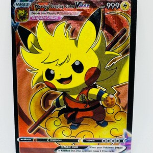 Pokémon Pikachu Anime Cosplay #10 DIY Kawaii Doujin Holo Cartão Personalizado