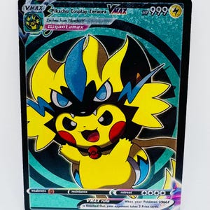 Pokémon Pikachu Anime Cosplay #37 DIY Kawaii Doujin Holo Cartão Personalizado