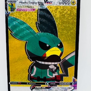 Pokémon Pikachu Anime Cosplay #52 DIY Kawaii Doujin Holo Cartão Personalizado