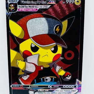 Pokémon Pikachu Anime Cosplay #50 DIY Kawaii Doujin Holo Cartão Personalizado