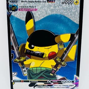Pokémon Pikachu Anime Cosplay #29 DIY Kawaii Doujin Holo Cartão Personalizado