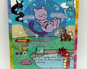 Pokémon Bubble Mewtwo Special Doujin Kawai DIY Anime Card