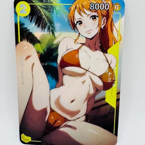 One Piece Goddess Nami Bikini Special Doujin Kawai DIY Anime Card