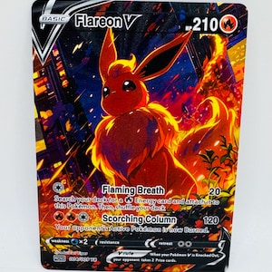 Pokémon Flareon Eevee Evolutions Resplendent Conjunto Especial DIY Kawaii Holo Card