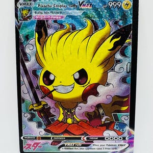 Pokémon Pikachu Anime Cosplay #7 DIY Kawaii Doujin Holo Cartão Personalizado