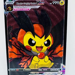 Pokémon Pikachu Anime Cosplay #28 DIY Kawaii Doujin Holo Cartão Personalizado