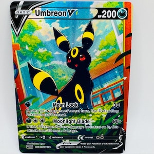 Pokemon Umbreon Eevee Evolutions Resplendent Conjunto Especial DIY Kawaii Holo Card