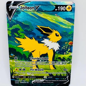 Pokemon Jolteon Eevee Evolutions Resplendent Conjunto Especial DIY Kawaii Holo Card