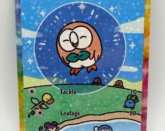 Pokémon Bubble Rowlet Special Doujin Kawai DIY Anime Card
