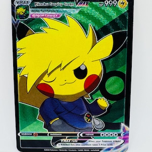 Pokémon Pikachu Anime Cosplay #14 DIY Kawaii Doujin Holo Cartão Personalizado