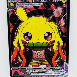 Pokémon Pikachu Anime Cosplay #6 DIY Kawaii Doujin Holo Cartão Personalizado