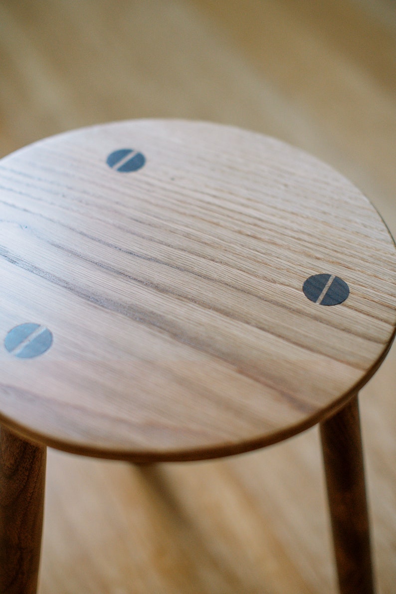 Handmade Three Legged Stool: Oak Top, Walnut Legs - Etsy