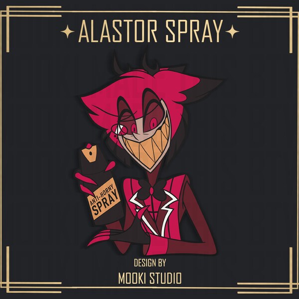 PRE-ORDEN Alastor Spray Pin 2IN Esmalte duro Hazbin Hotel Radio Demon