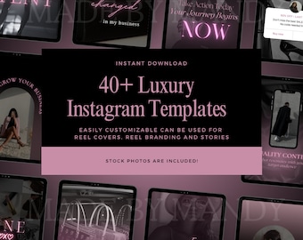 Plantillas de Instagram en rosa claro: Publicaciones de lujo para redes sociales (Canva)