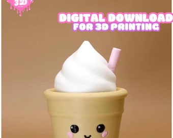 Fidget Clicker Iced Latte 3mf File (only)  for 3D Printing, Print in place, Flexi toy