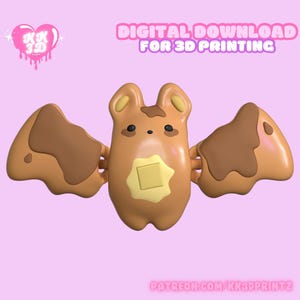 Articulated Pancake Bat STL File for 3D Printing, Print in place, Flexi toy