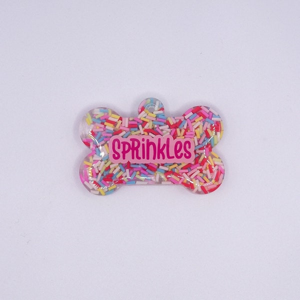 Sprinkles Pet Tag - Custom Pet Tag - Dog Tag, Cat Tag, Resin Tag