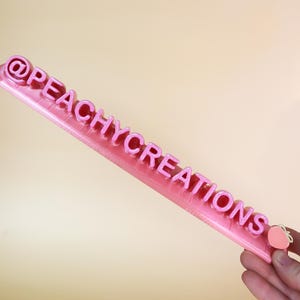 SHINY PINK - Social Media Watermark Stand - 3D Customized Business Handle - Instagram, Tiktok, Facebook, Business Name, Logo Sign