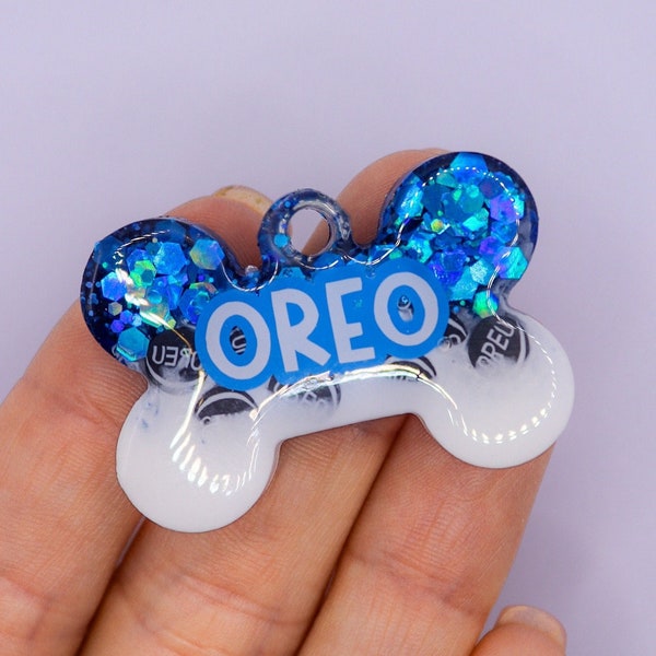 Médaille Oreo Milk Cookie - Médaille personnalisée - Médaille pour chien, Médaille pour chat, Médaille en résine