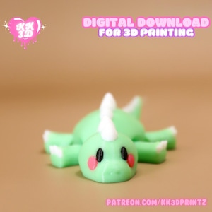 Articulated Chunky Dinosaur STL File for 3D Printing, Print in place, Flexi toy