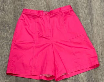 VTG Koret French Riviera 80's Hibiscus Fuschia Shorts NWT Size 10