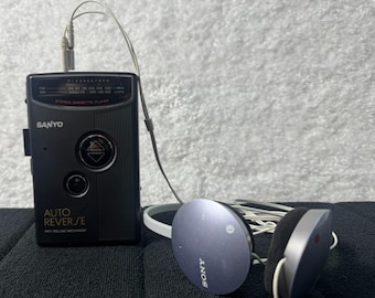 Reproductor de casete Sanyo Walkman Modelo MGR 190 K con inversión automática AM/FM - Probado, FUNCIONA - LEER