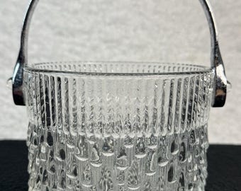 MCM Glass and Chrome Ice Bucket Made Exclusively for Teleflora - Made in France