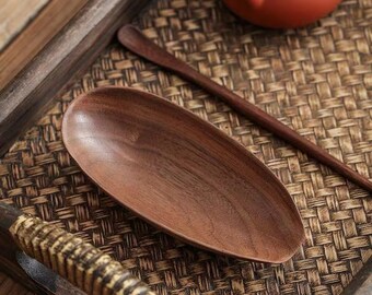 Handcarved natural solid wood tea shovel, tea spoon,Decorative Tray,Fruit tray,Father's Day gift,Festival gifts