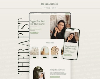 Squarespace Website Template for Therapists & Coaches - Light Green | Online Booking Ready
